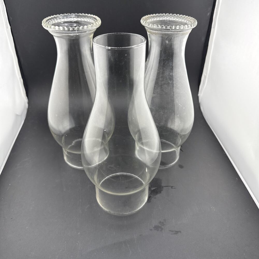 Hurricane Lamp Globe Set Of 3 Vintage